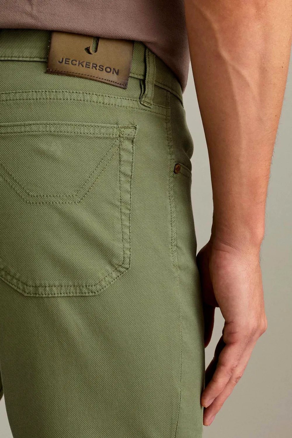 Jeckerson Jordan Slim Fit herenbroek groen salie