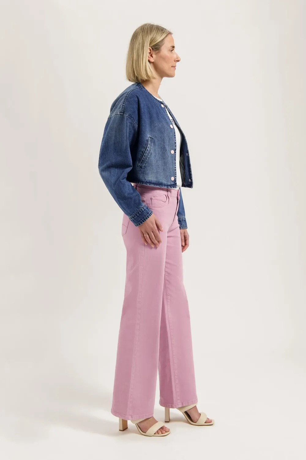 Florez Tessa Straight jeans mid pink mid-waist