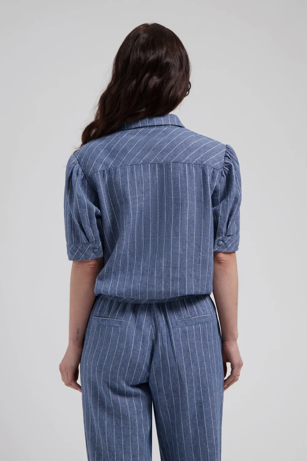 Florez Philly Blue Stripe blouse katoen-linnen