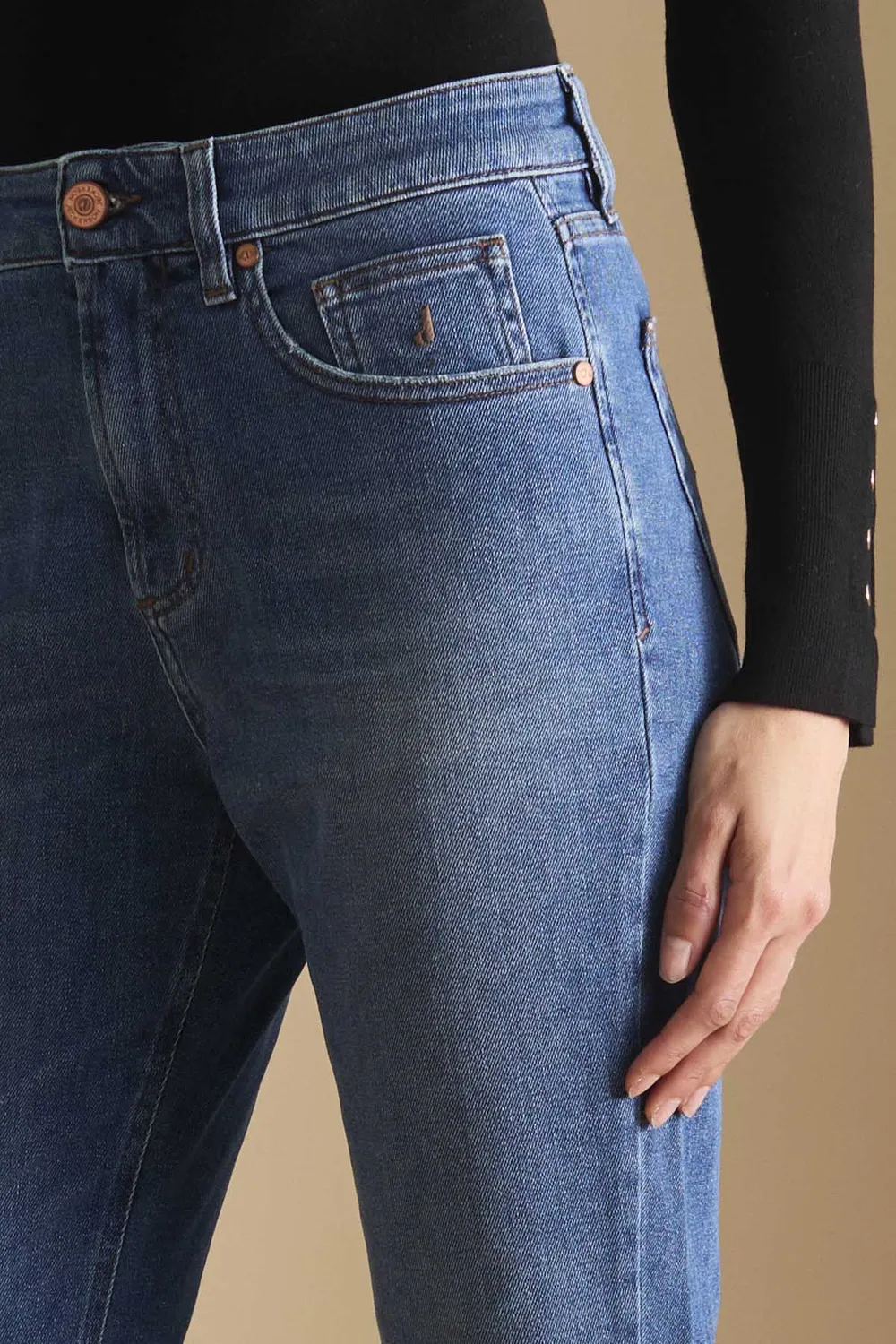 Jeckerson Jacqueline slim fit damesjeans blauw
