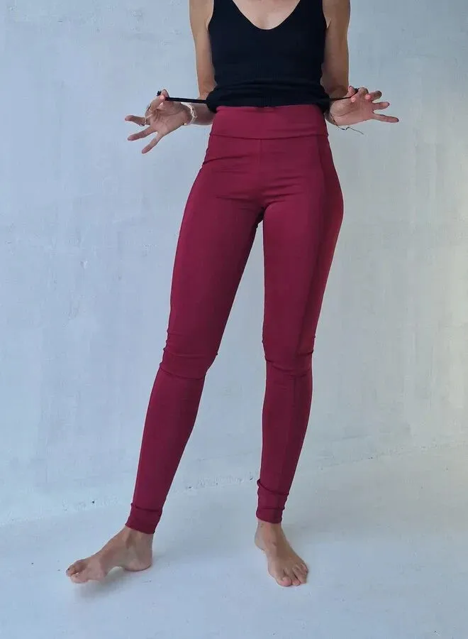 Langeleggings Sportlegging wijnrood 34-36 met zak lang