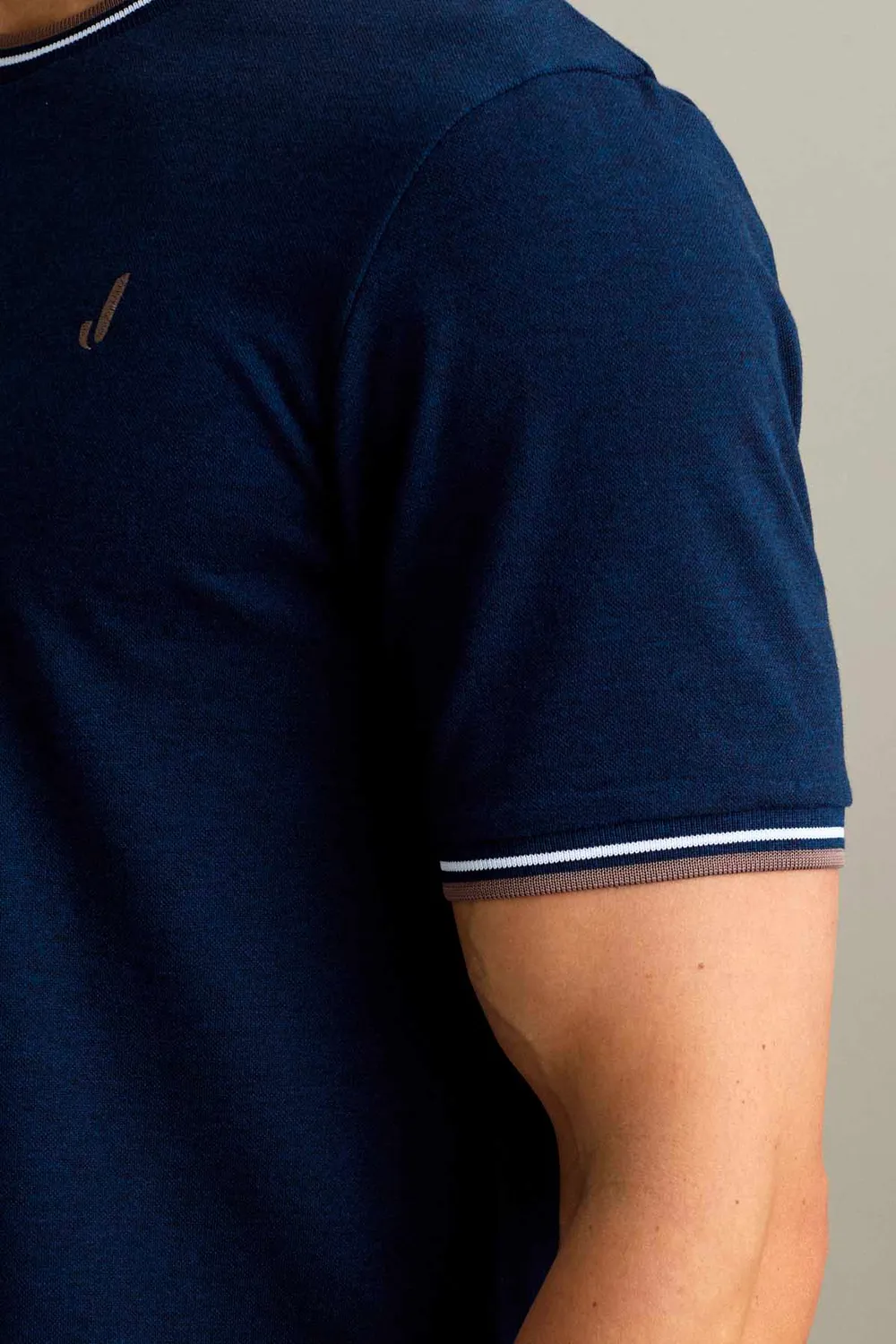 Jeckerson T-shirt korte mouw blauw mélange piqué