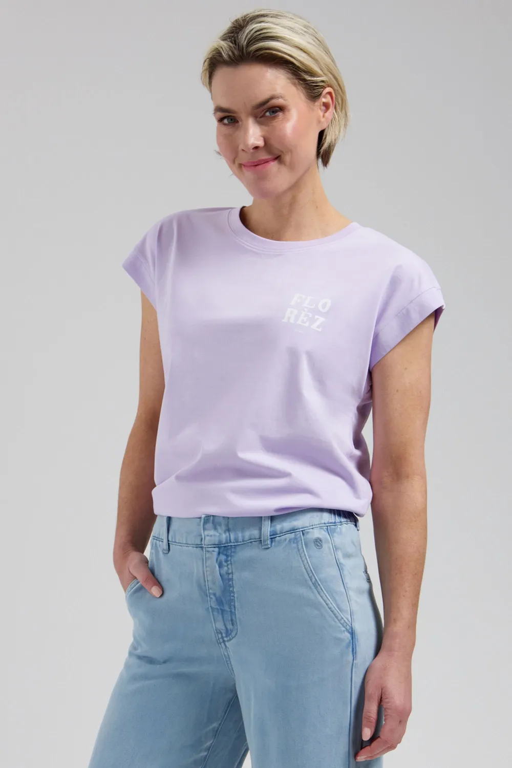 Florez Coco T-shirt lila dames zijdemix