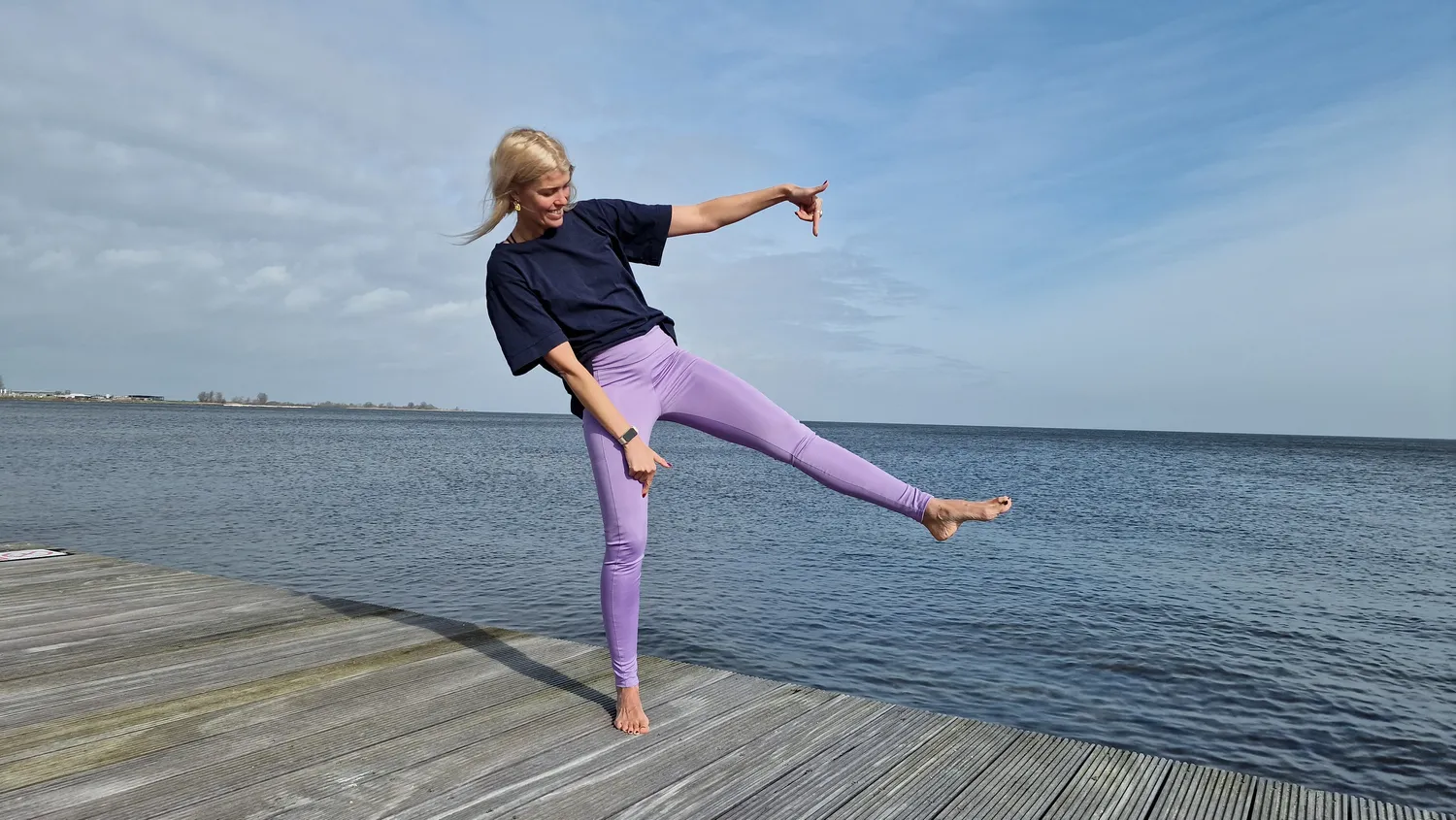 Langeleggings Sportlegging Lila Tall Steekzak Lengtemaat 36