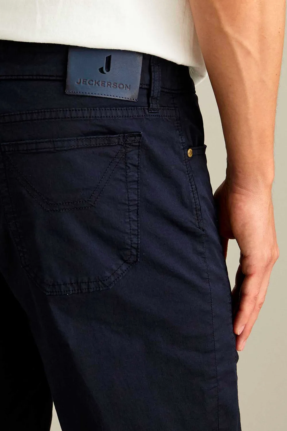 Jeckerson Jayden slim bermuda donkerblauw katoen