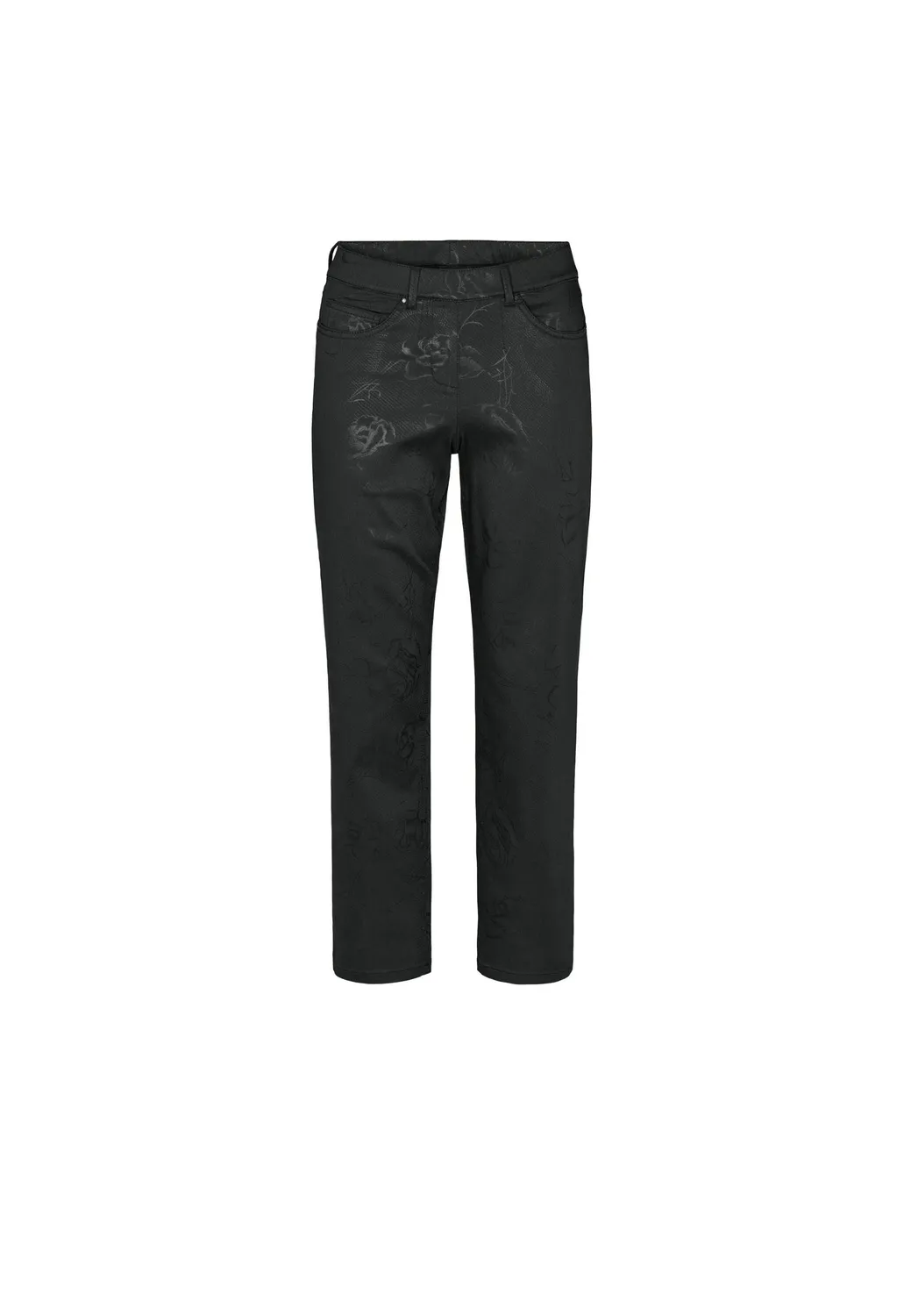 Laurie Hannah Regular broek black bloom print extra kort