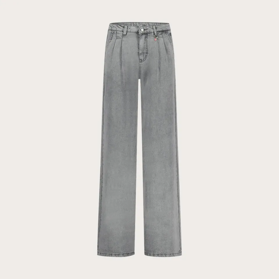 Florez Gina Loose jeans grijs tencel zomer