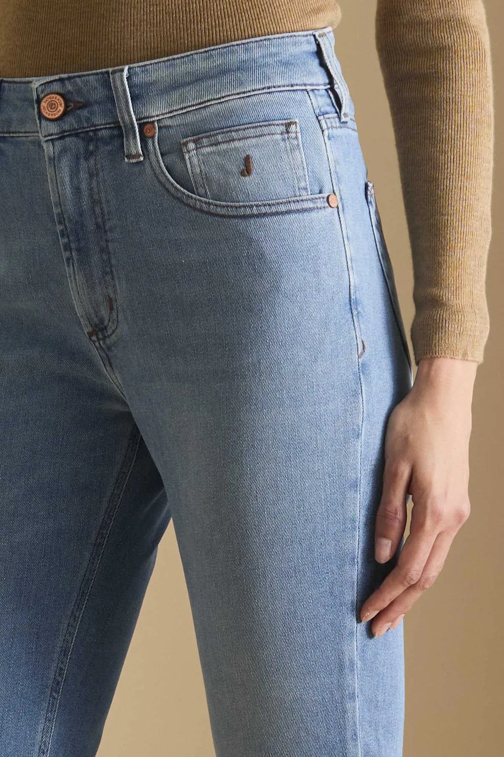 Jeckerson Jacqueline slim fit damesjeans lichtblauw