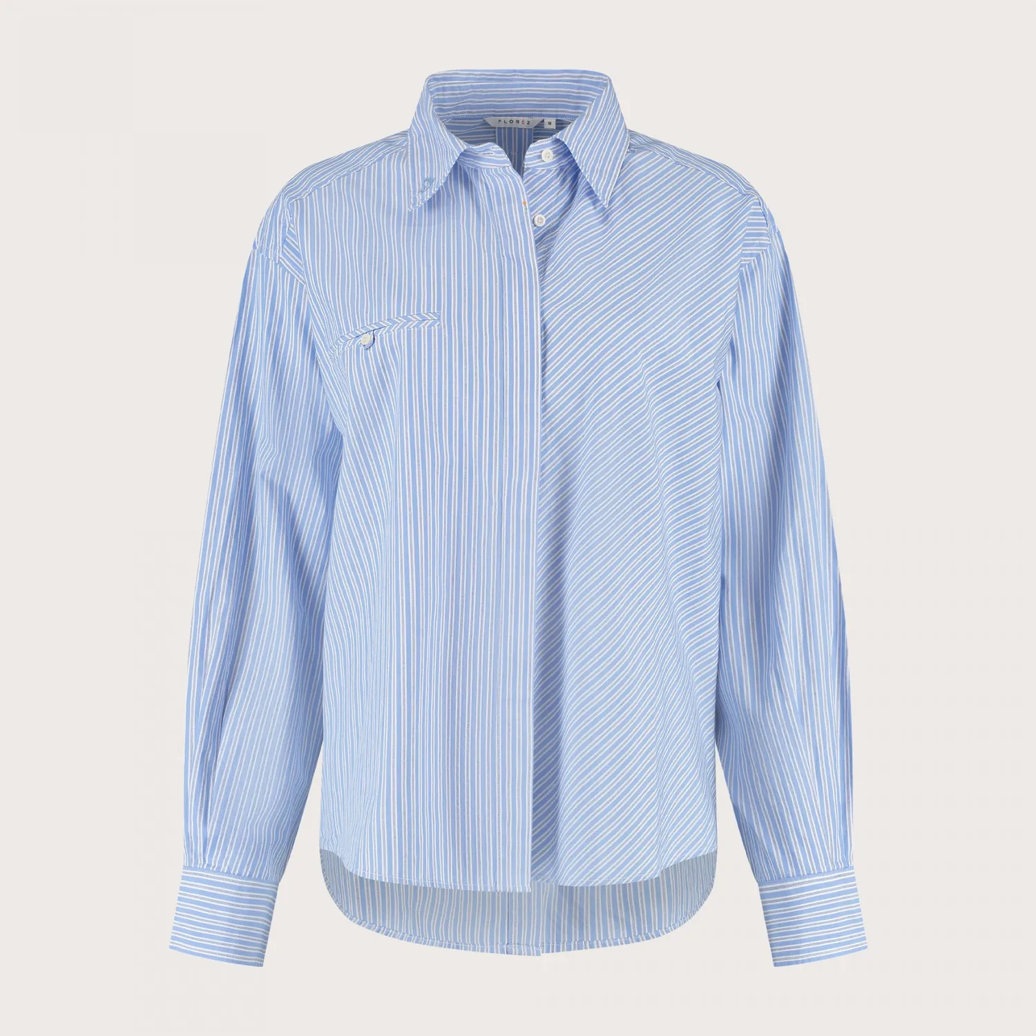 Florez Valerie blouse blauw gestreept katoen