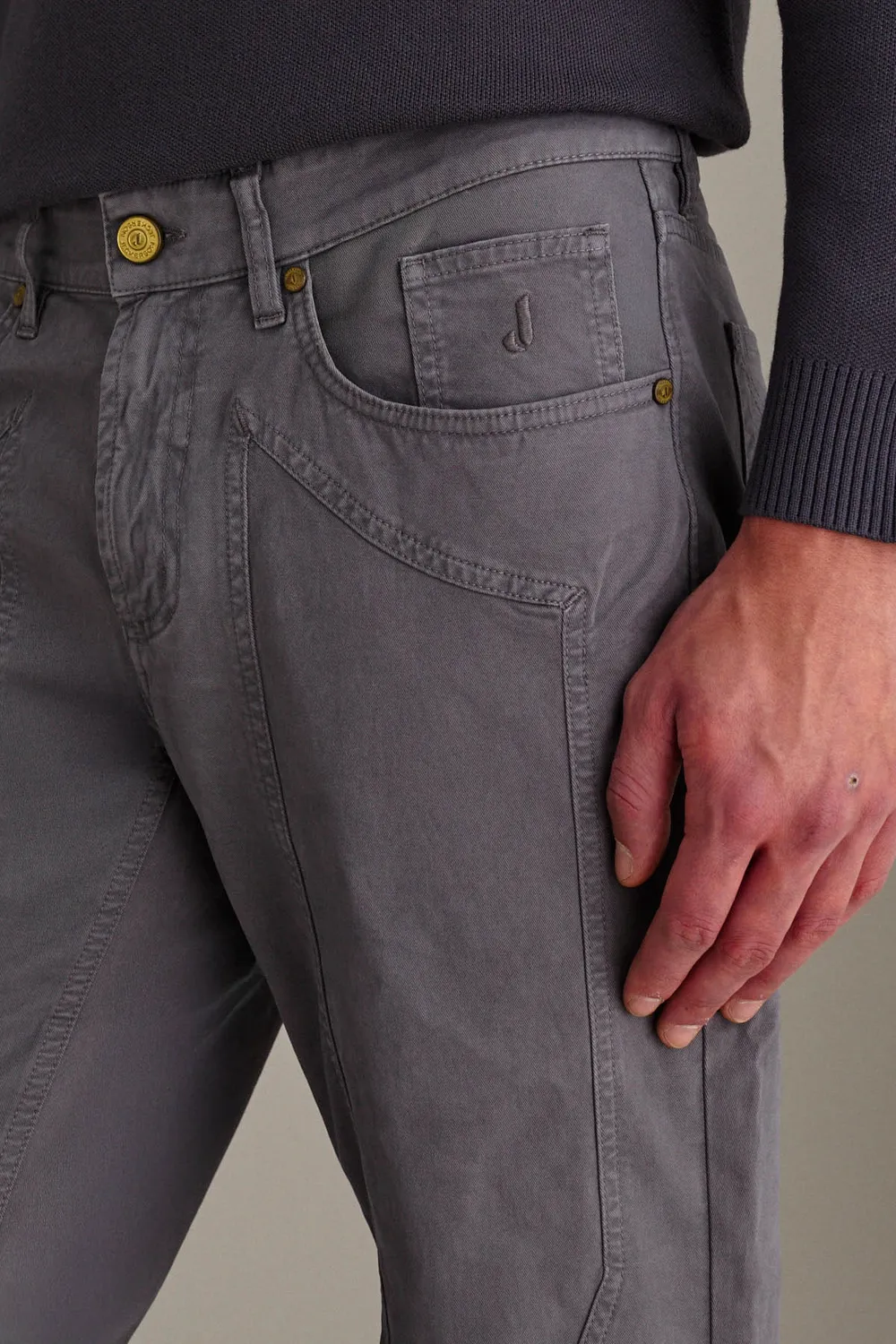 Jeckerson John slim fit broek grijs gabardine