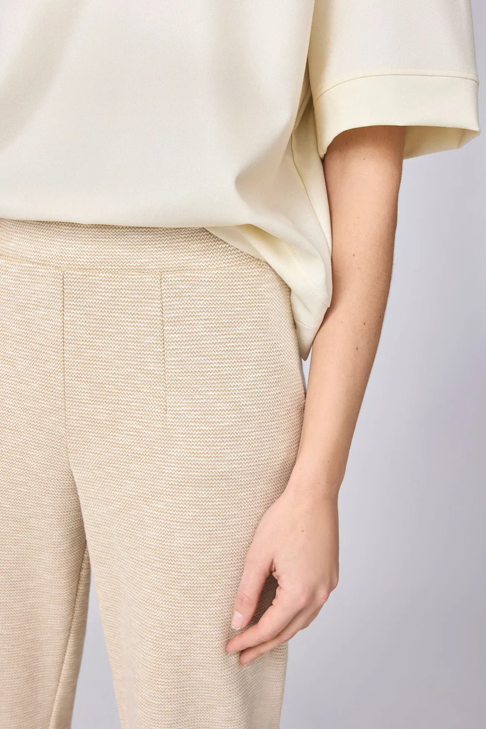 Corel Boa Flare Jaquard Lurex broek camel glans