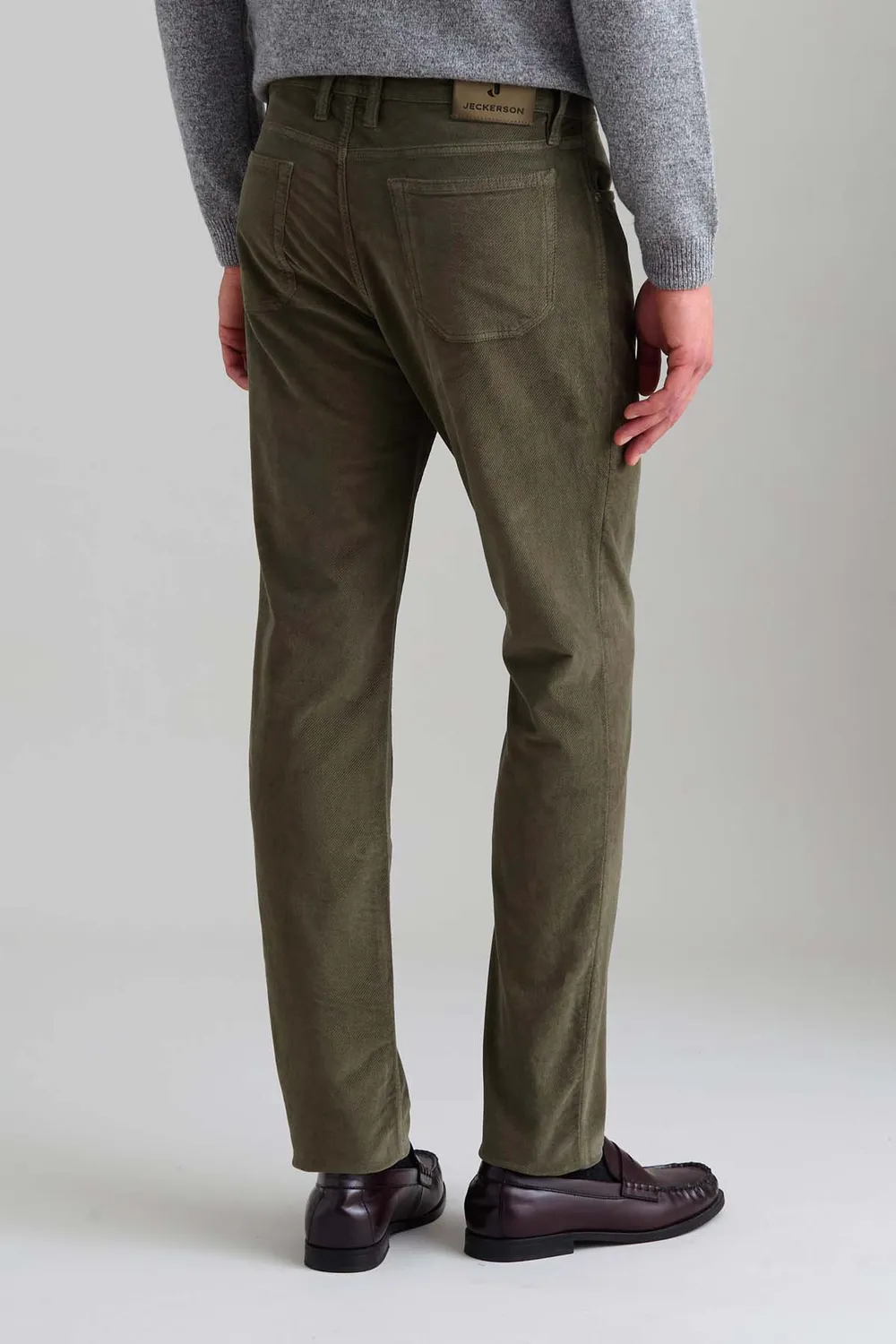 Jeckerson Jordan slim fit ribfluwelen broek groen