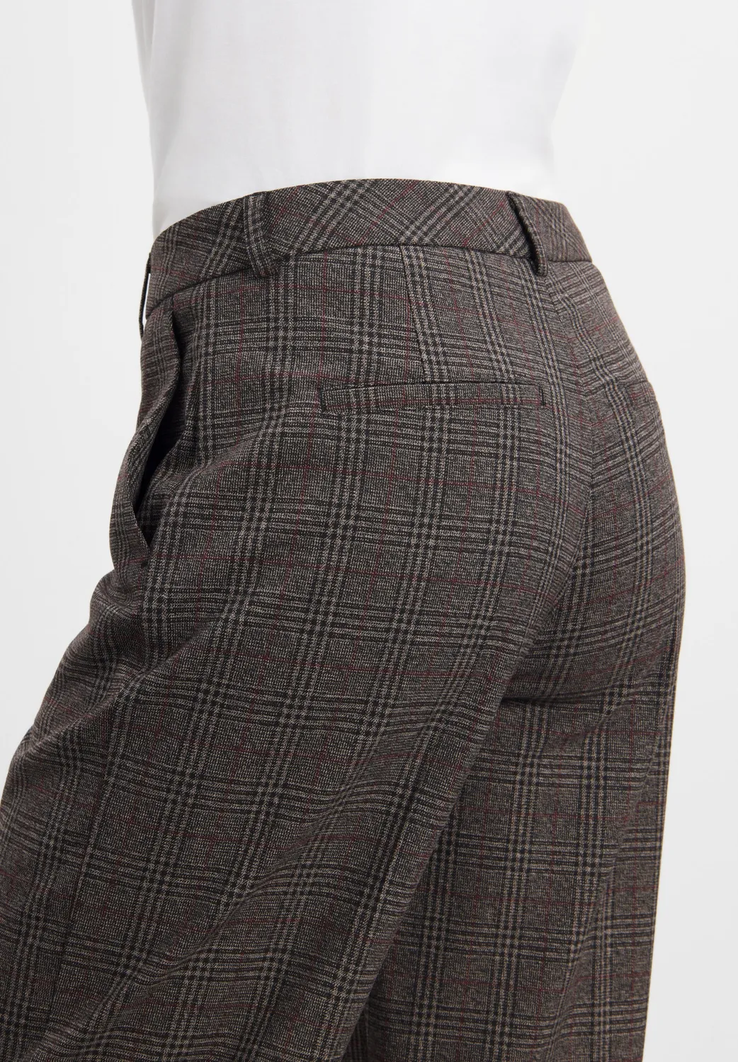 Laurie Judy Straight ML damesbroek black check ruit