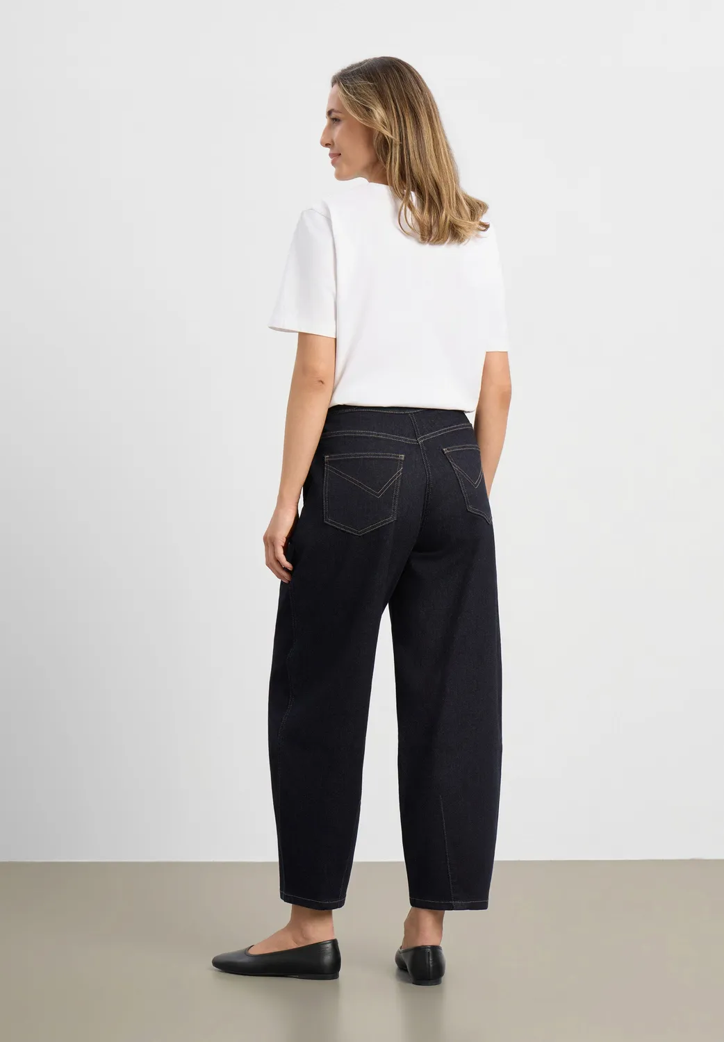Laurie Freya Tapered Loose SL damesbroek Night Blue Denim stretch
