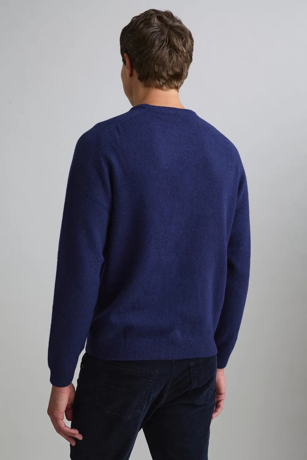 Jeckerson Girocollo raglan trui blauw melange wol