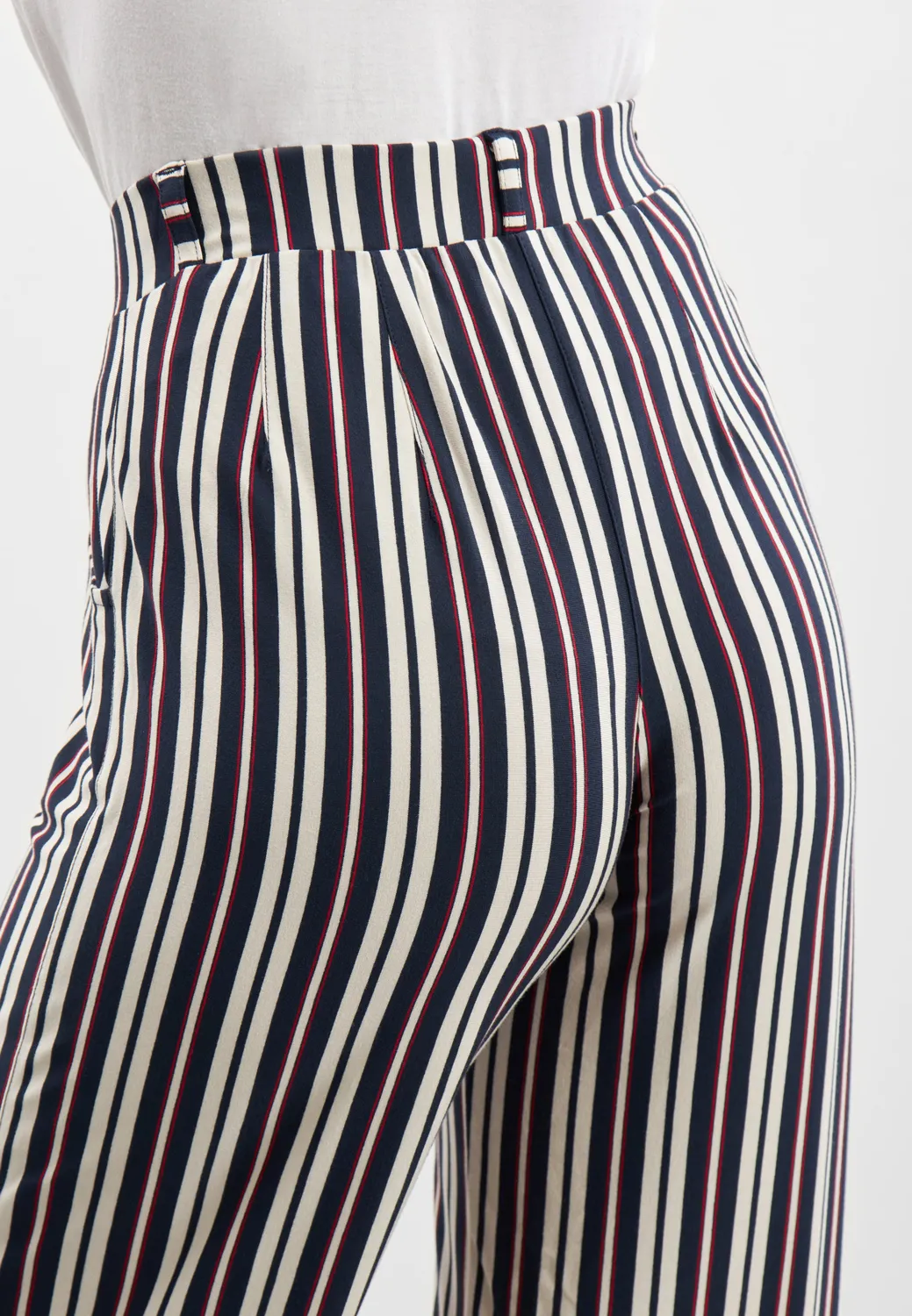 Laurie Donna Loose CL 28364 damesbroek Nautical Stripe stretch