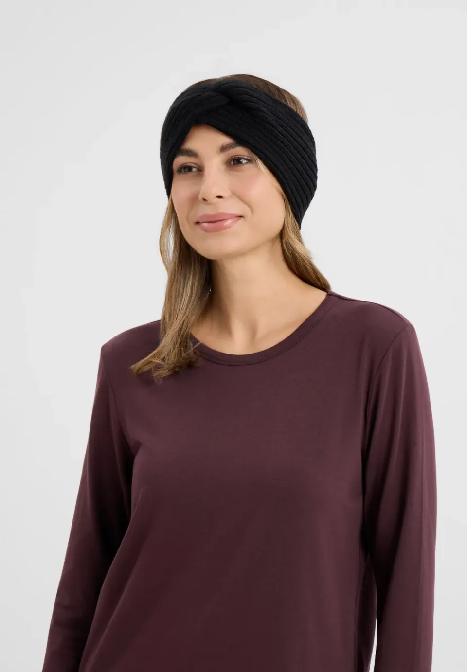Laurie hoofdband haarband Black wol one size
