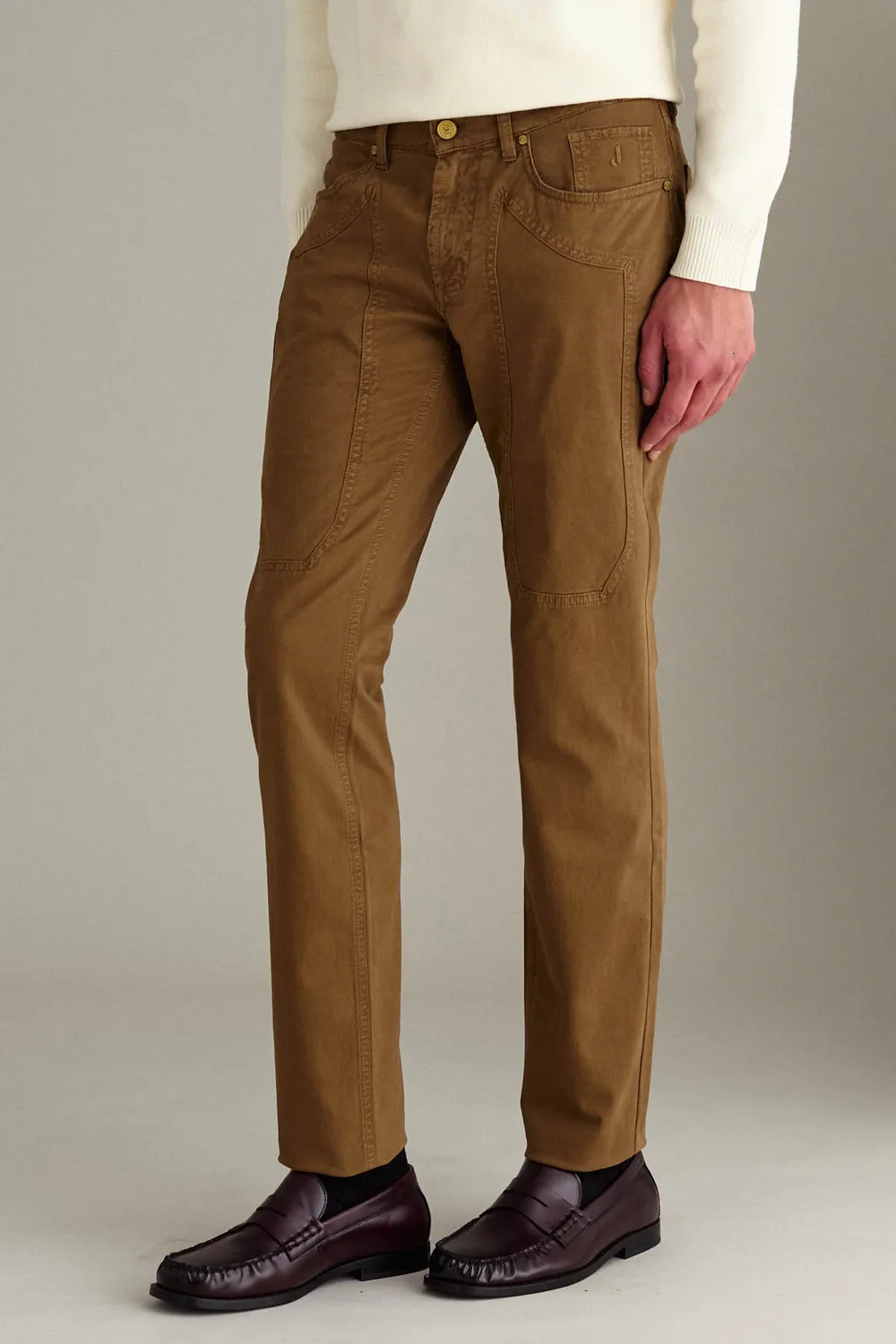 Jeckerson John slim fit broek bruin stretch