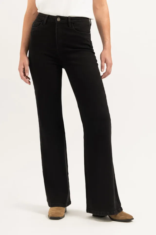 Florez Ana Flared jeans zwart hoge taille