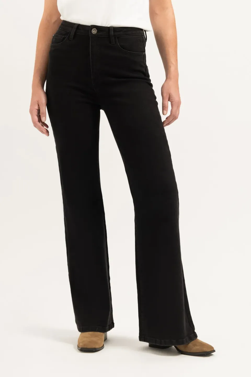 Florez Ana Flared jeans zwart hoge taille