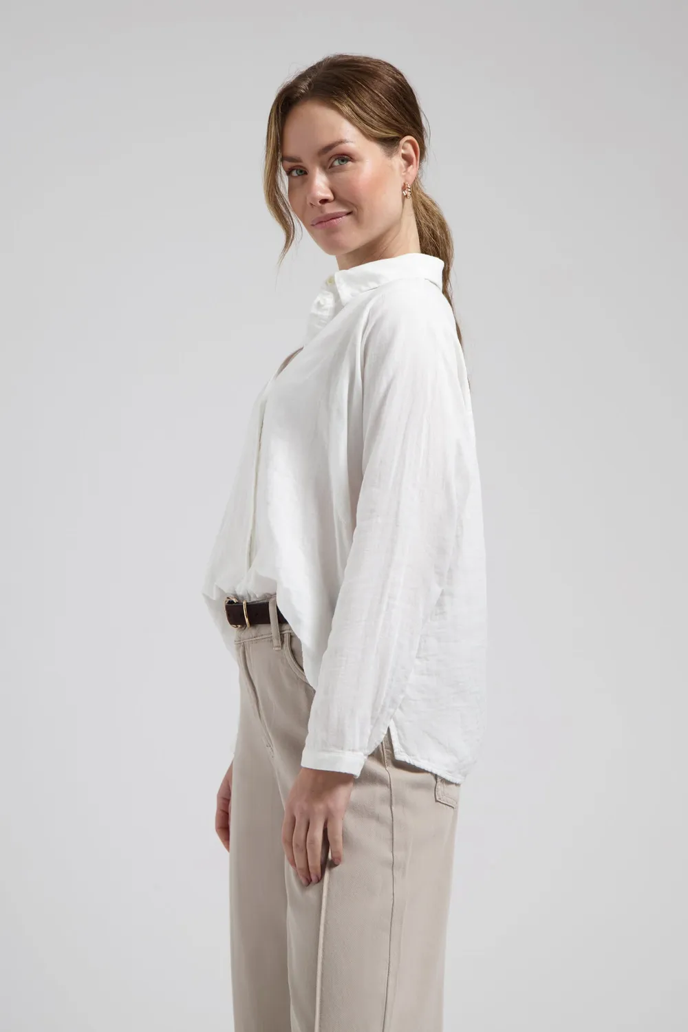 Florez Camelia blouse wit katoen oversized