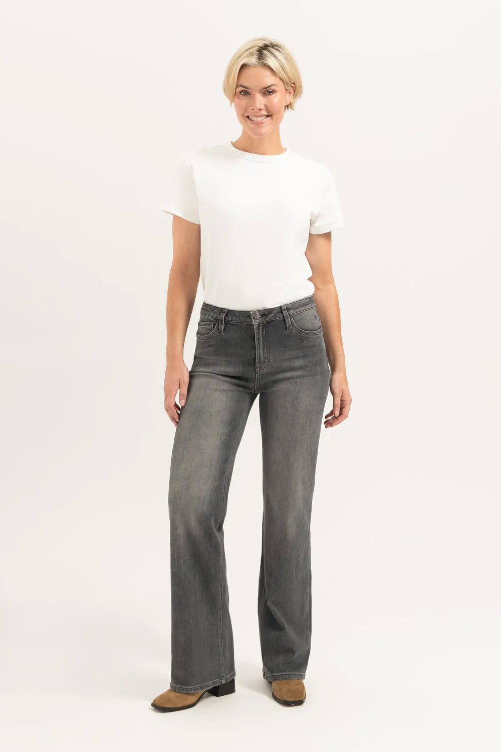 Florez Sophie straight jeans irish grey dames