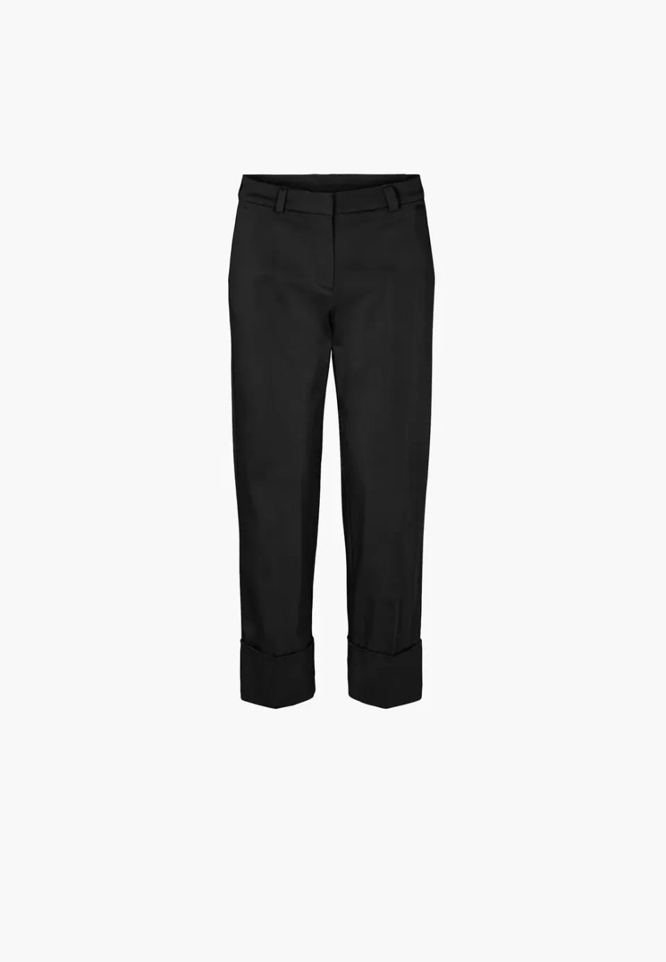 Laurie Judy Turn-Up damesbroek Black cropped katoen
