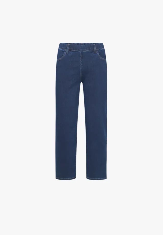 Laurie Tracy Straight jeans dark blue denim kort
