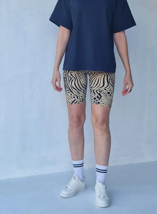 Madame Liz Biker short animalprint travelstof kort