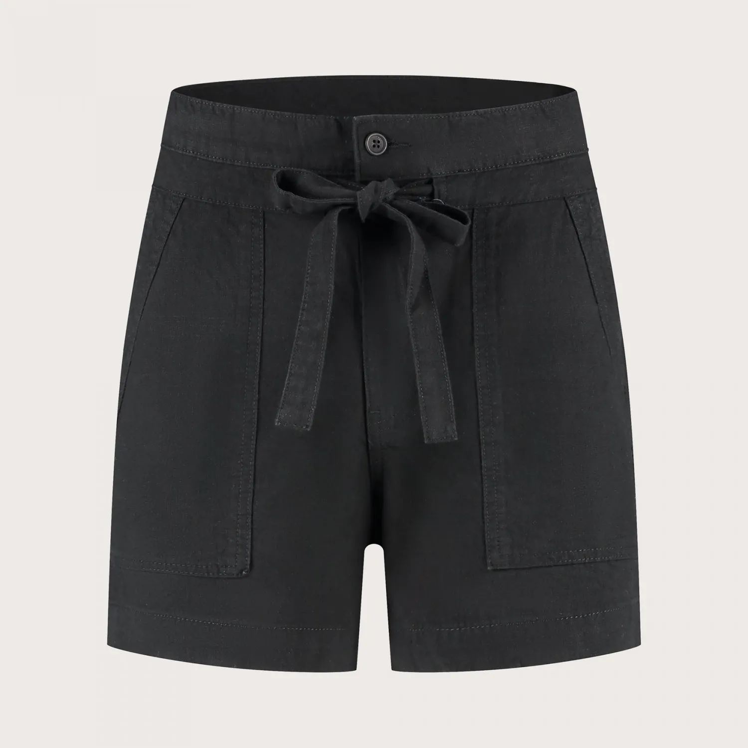Florez Lona Short short zwart linnen katoen