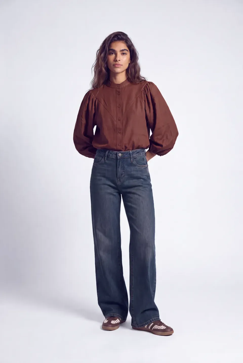 Florez Bibi blouse Russet Brown pofmouw