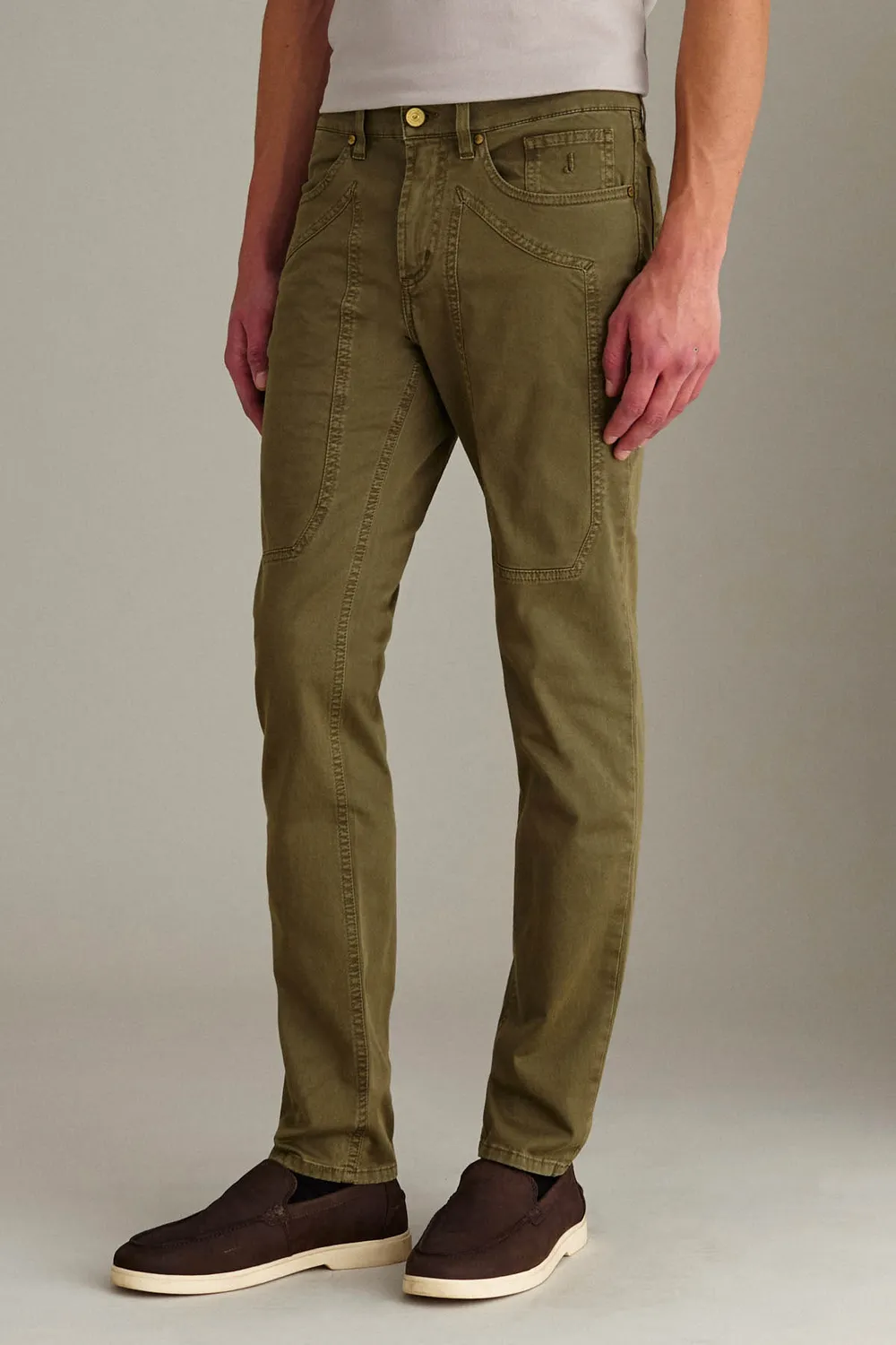 Jeckerson John chino slim fit groen gabardine