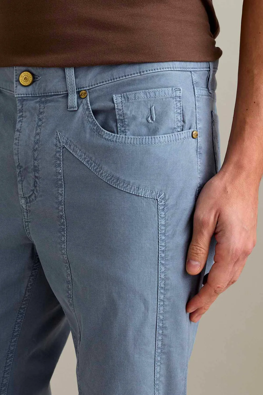 Jeckerson John slim broek poederblauw katoen