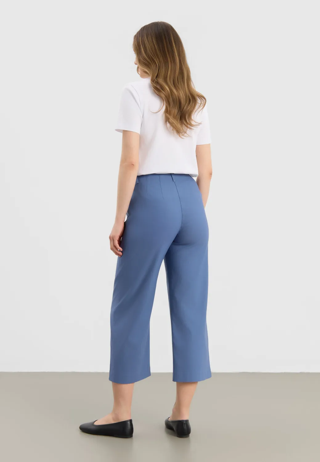 Laurie Donna Loose Crop damesbroek Blue cropped stretch