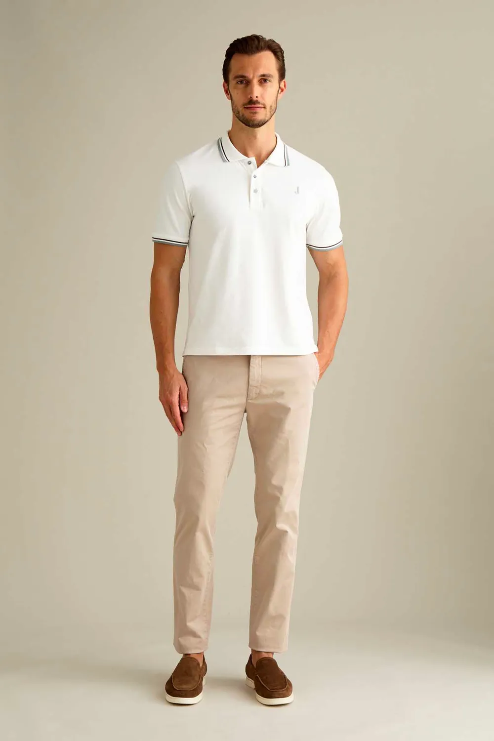 Jeckerson Jack chino beige cemento slim fit