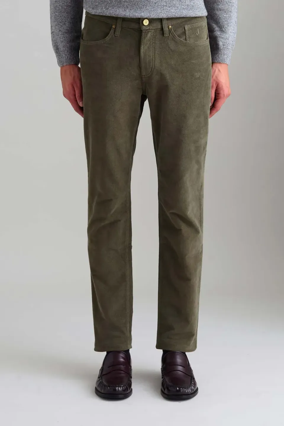 Jeckerson Jordan slim fit ribfluwelen broek groen