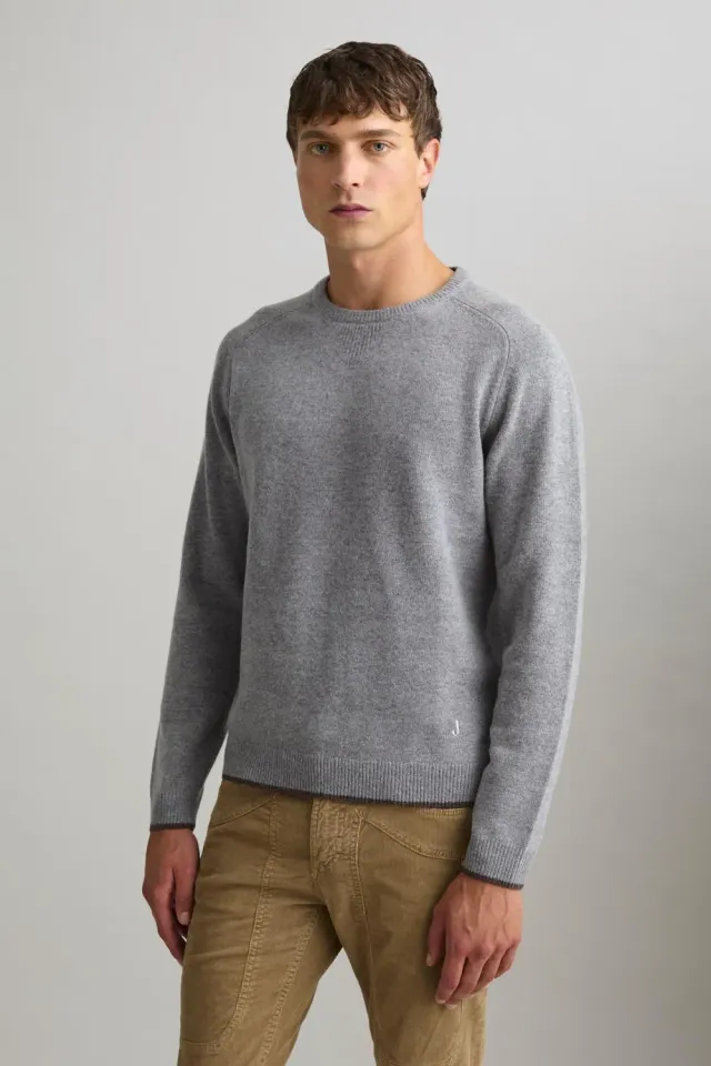 Jeckerson raglan trui grijs silver wolblend