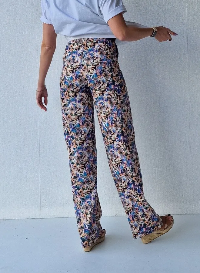 Madame Liz Wide Leg Broek Multicolour 36 Katoen