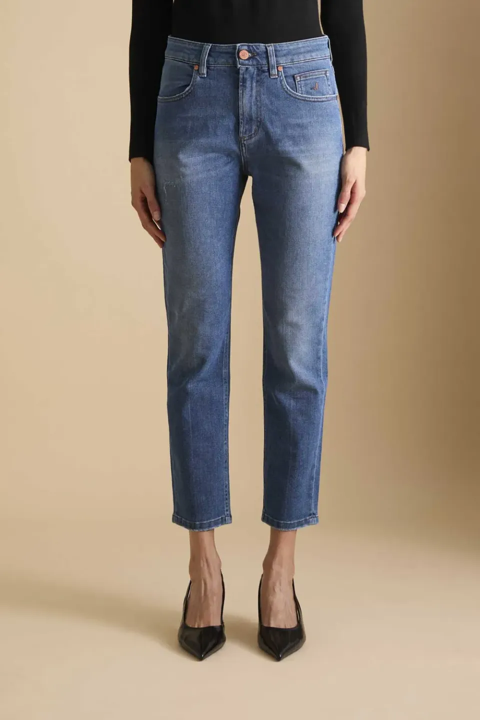 Jeckerson Jacqueline slim fit damesjeans blauw