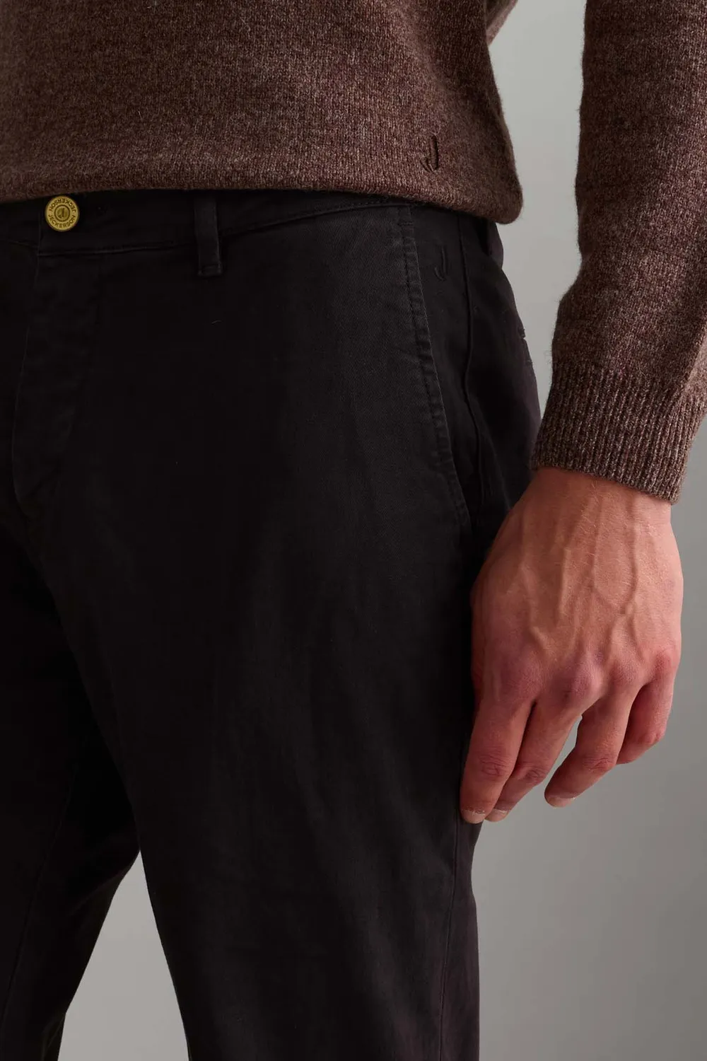 Jeckerson Jack chino bruin slim fit katoen gabardine