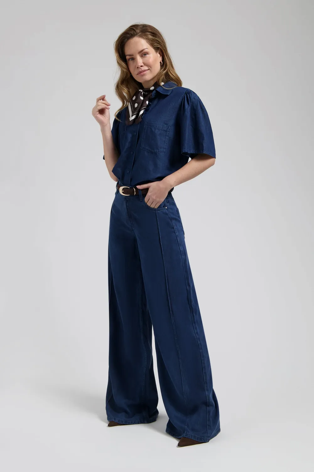 Florez Riley Wide Leg jeans Dark indigo lyocell