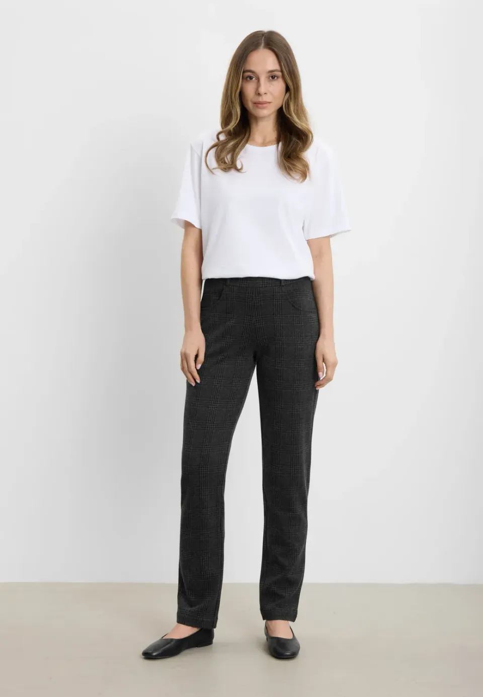 Laurie Kelly Regular ML stretchbroek Anthracite Check ruit