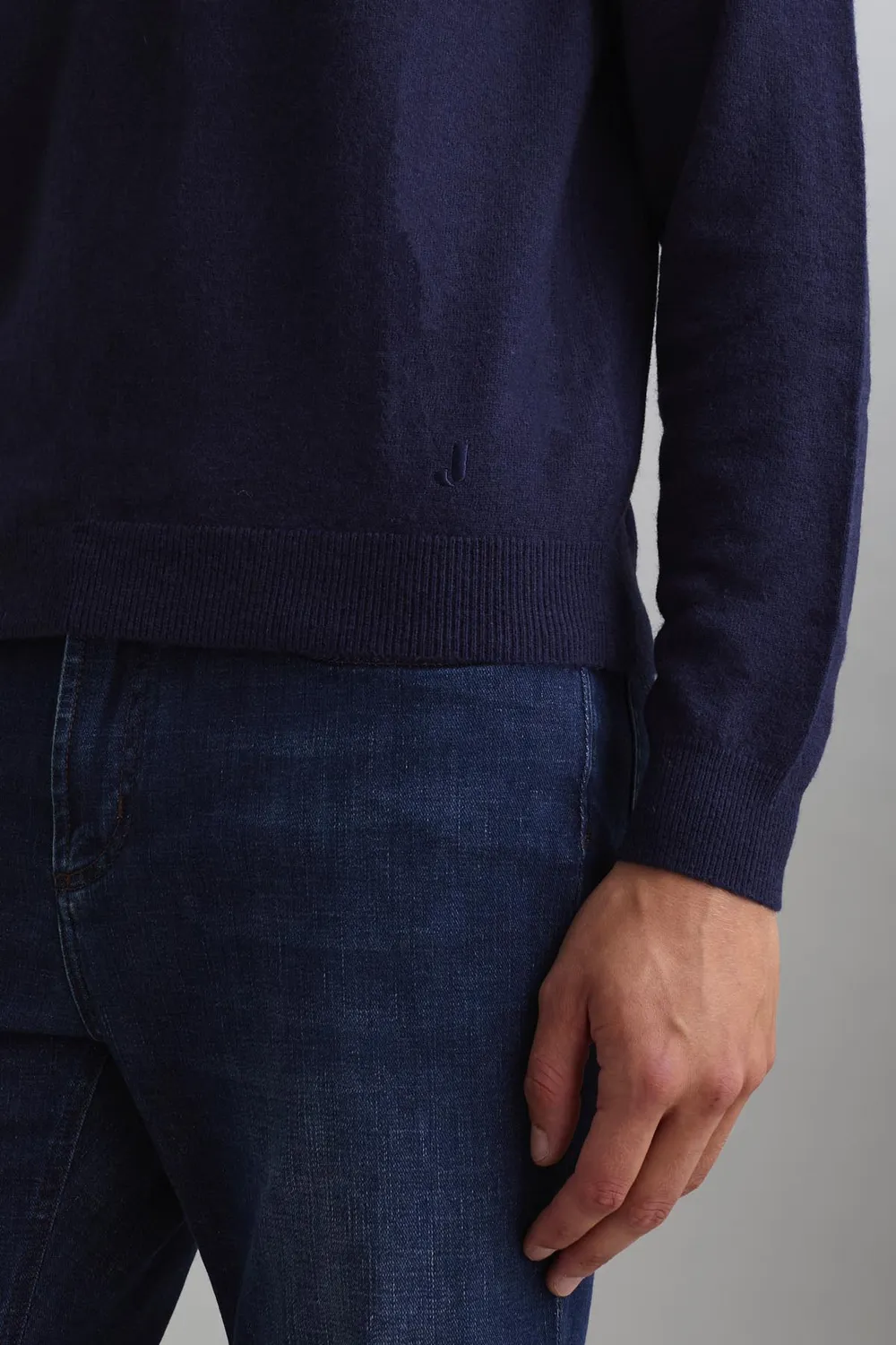 Jeckerson Girocollo cardato trui donkerblauw wolmix