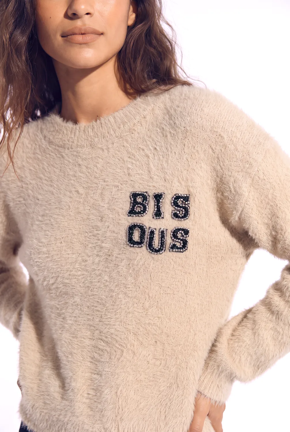 Florez Dani Sweater trui Sand fluffy XS-XXL