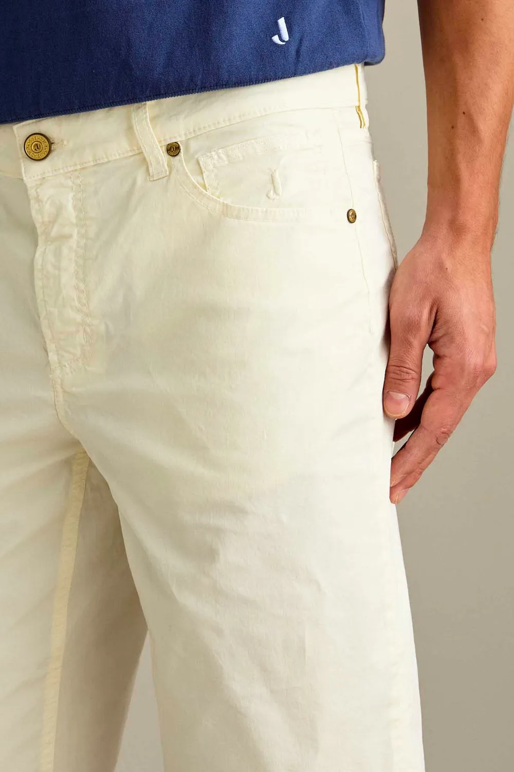 Jeckerson Jo Korte Broek Sneeuwwit Katoen Slim Fit
