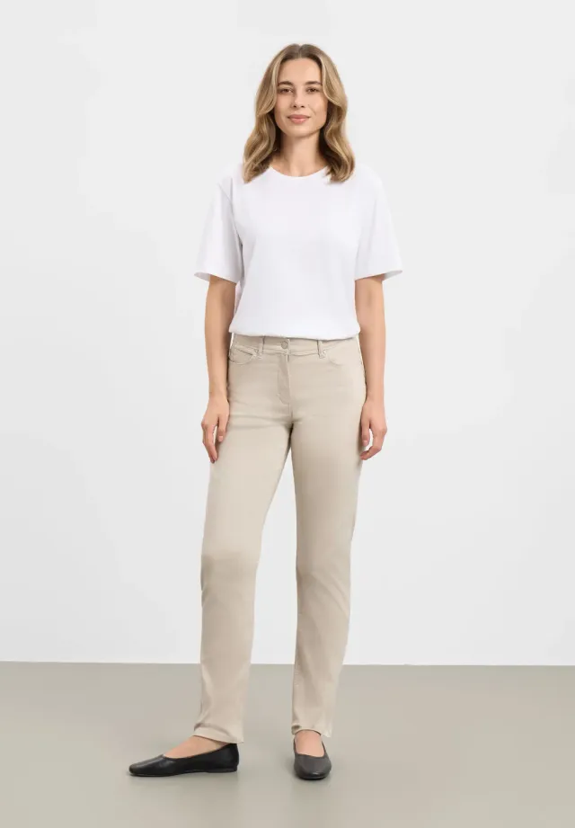 Laurie Charlotte Regular ML broek Grey Sand stretch