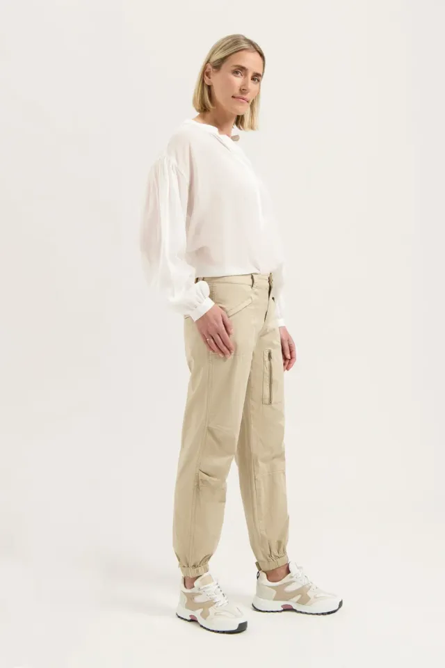 Florez Charlie Cargo broek Sand tencel