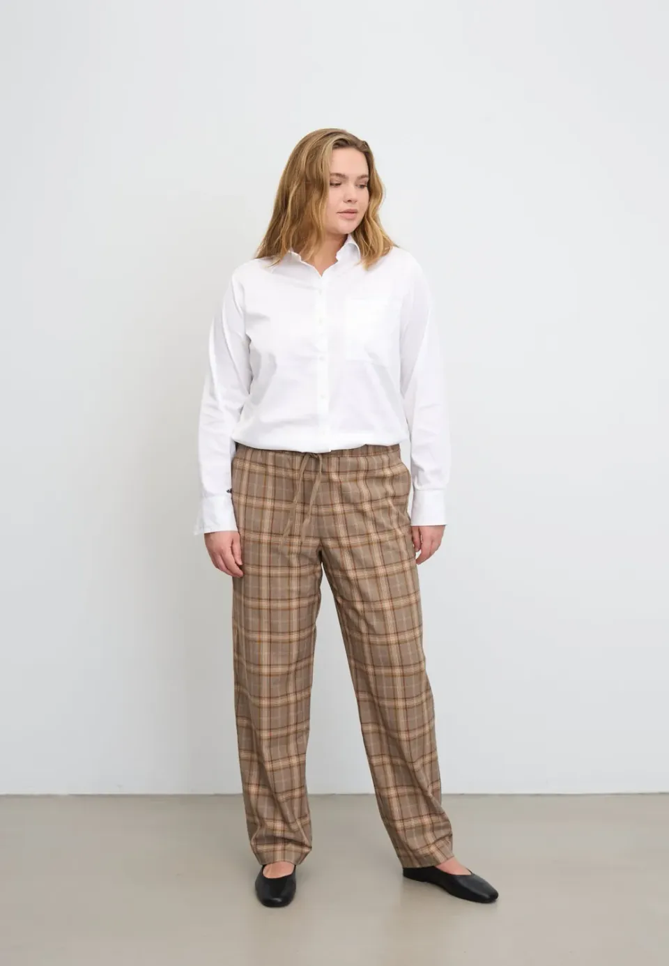 Laurie Oline Relaxed ML broek Deer Check viscose