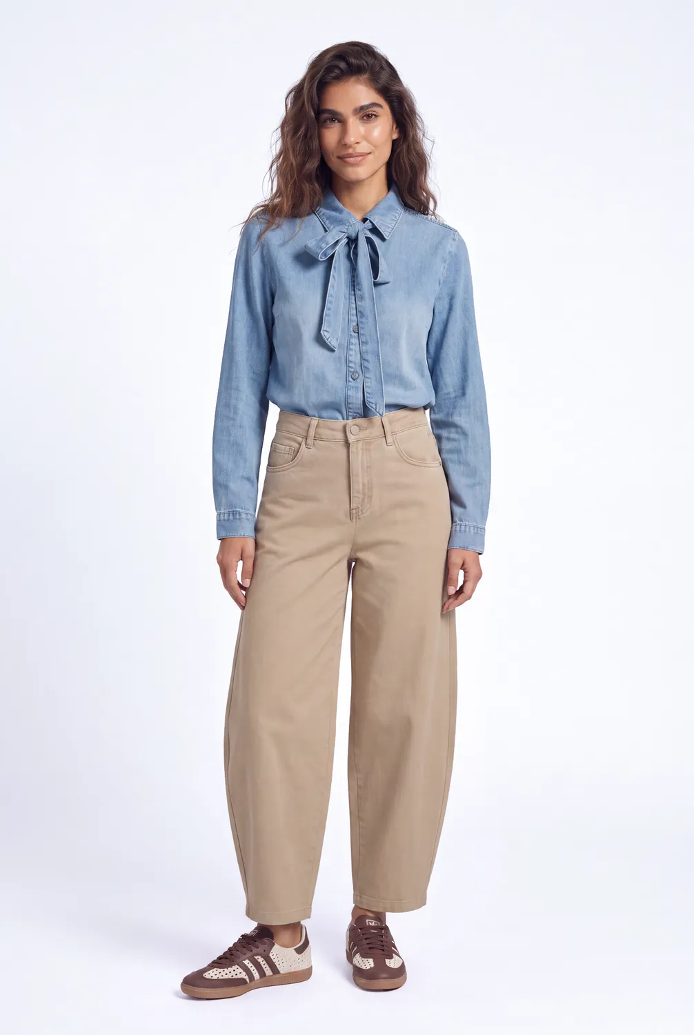 Florez Daisy blouse light blue denim loose fit