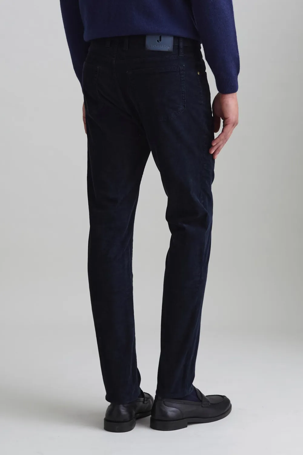 Jeckerson John broek slim fit donkerblauw fluweel